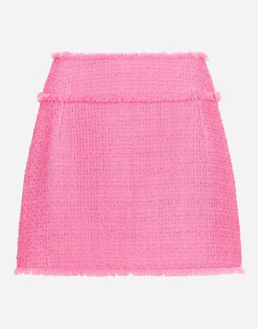 Dolce & Gabbana Raschel tweed miniskirt Pink F26X8TFMMHN
