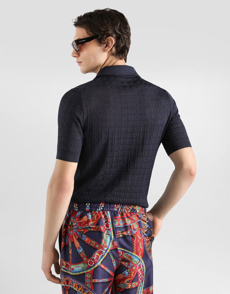 Dolce & Gabbana Polo con detalles de encaje broderie anglaise Dolce & Gabbana Polo con detalles de encaje broderie anglaise Grey GXZ02ZJBSQ4