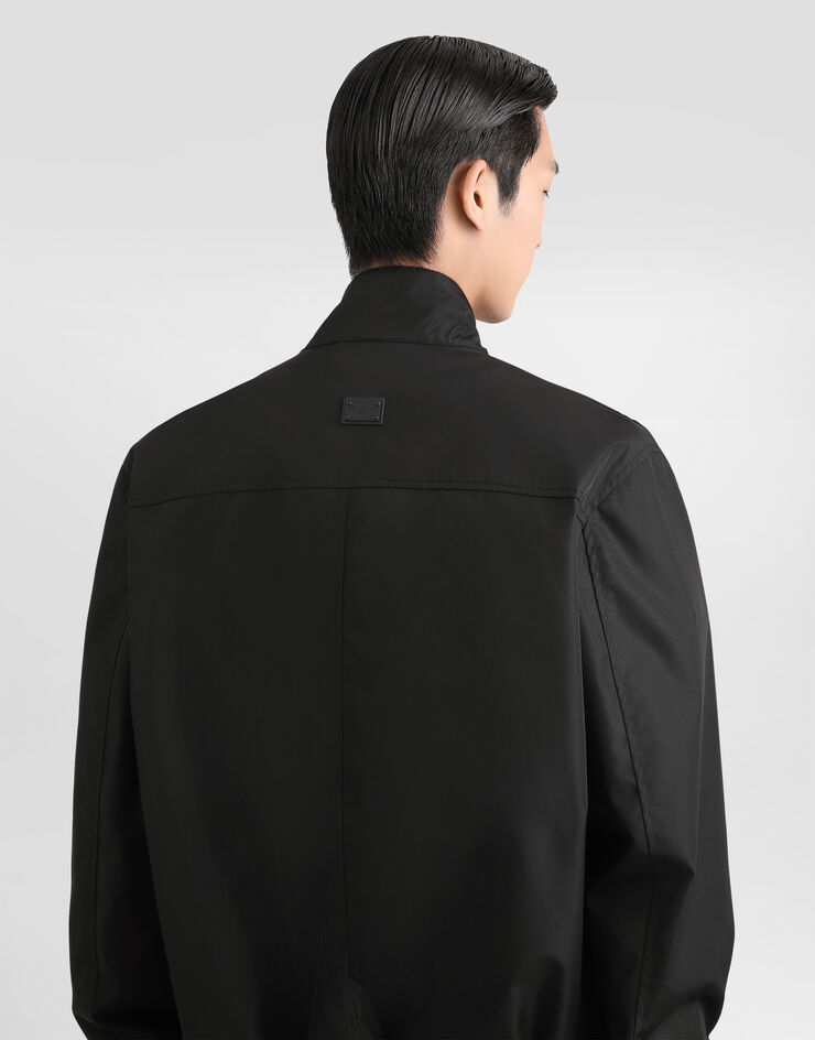 Dolce & Gabbana 태그 장식 하이넥 테크니컬 패브릭 재킷 블랙 G9BISTFUS21