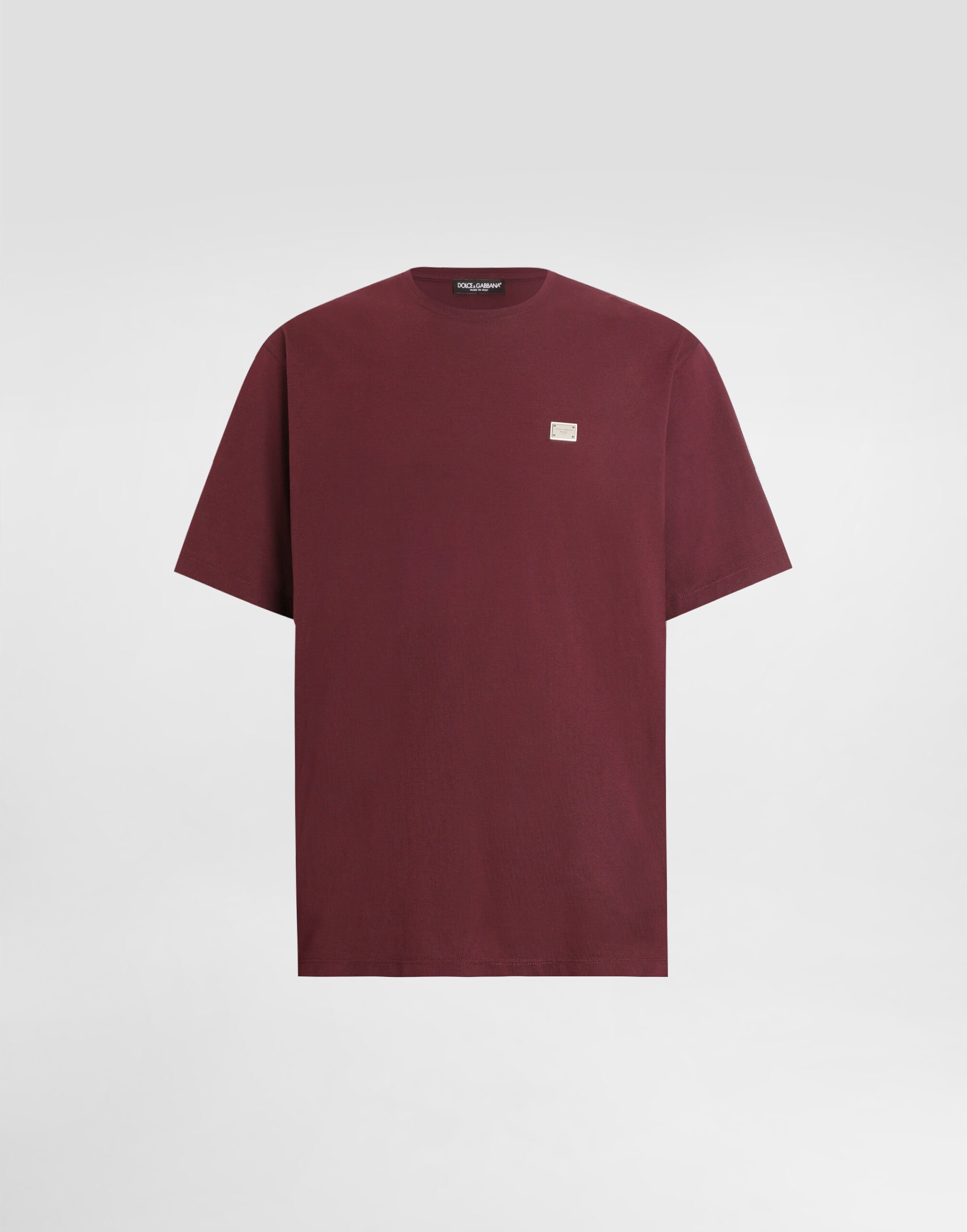 【送料&関税込】Dolce & Gabbana Cotton T-shirt Cotton T-shirt with tag in Bordeaux for Men | Dolce&Gabbana® US