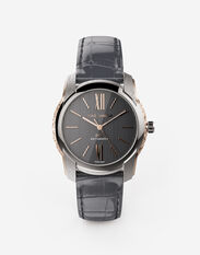 Dolce & Gabbana DG7 watch in steel with engraved side decoration in gold Grey WWEE1MWWS12
