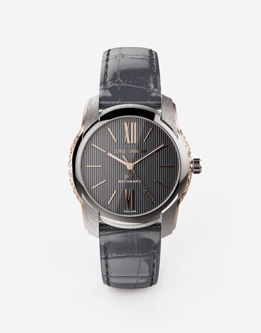 Dolce & Gabbana Reloj DG7 en acero con laterales grabados en oro Negro WWFE1SWW066