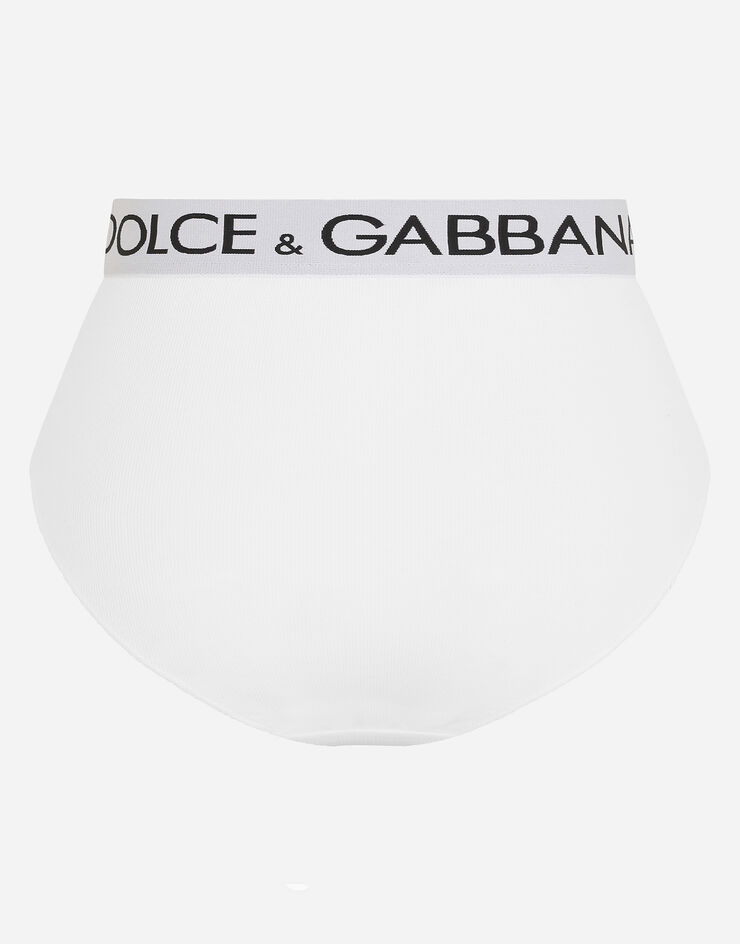 Dolce & Gabbana High-waisted jersey briefs with branded elastic White O2C99TFUGF5