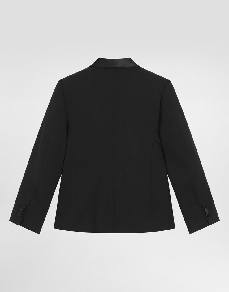 Dolce & Gabbana Single-button jacket in stretch fabric Black L41J83FUBE7