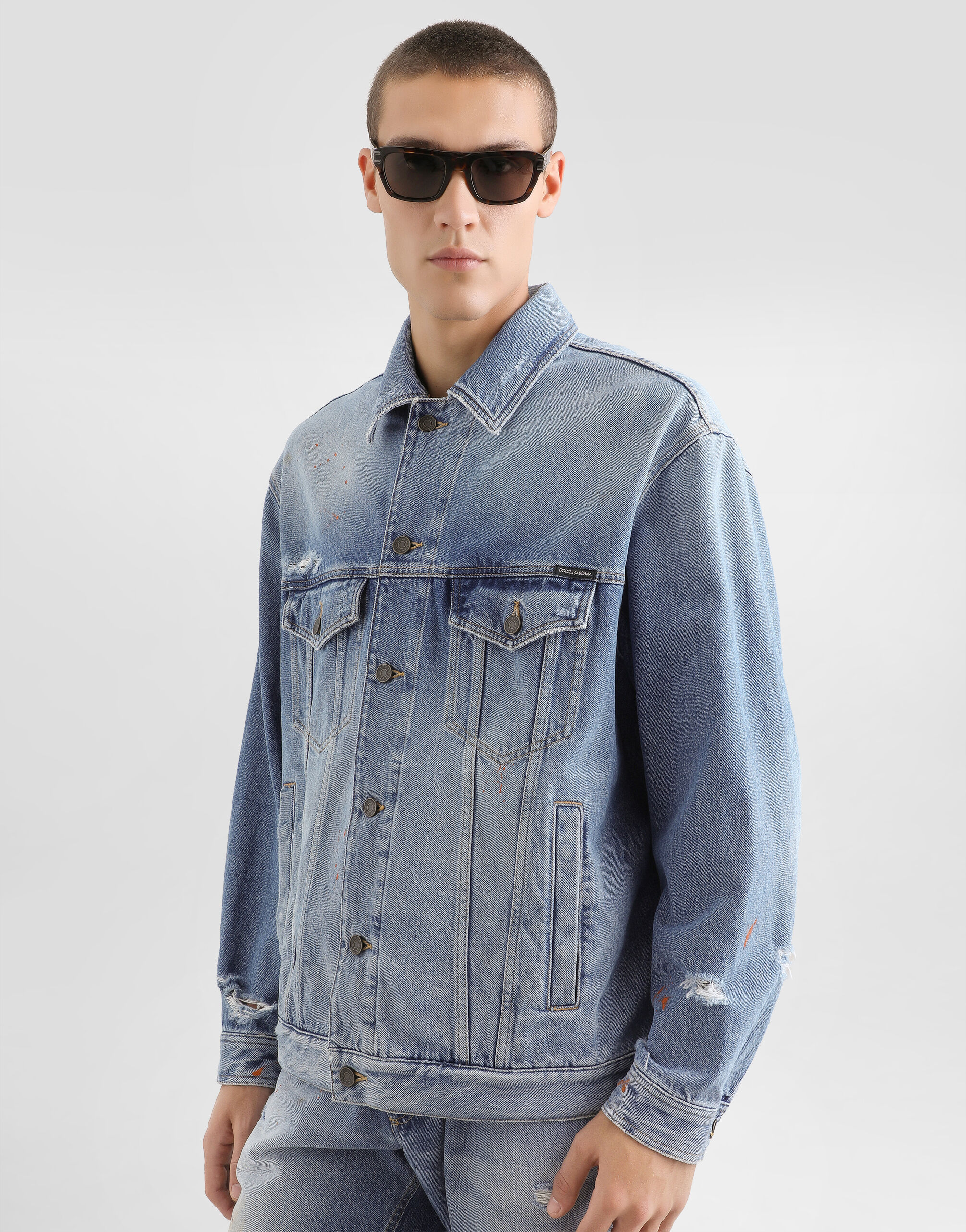 Denim jacket in Multicolor for Men | Dolce&Gabbana®