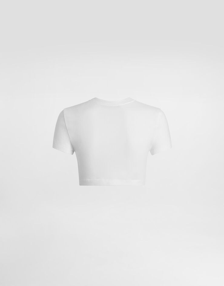 Dolce & Gabbana Jersey t-shirt with DG embroidery White F8W46ZGDDYF