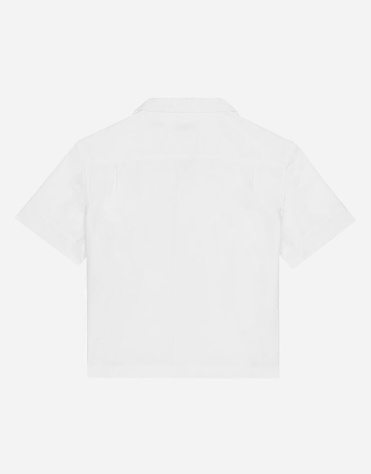 Dolce & Gabbana Stretch poplin shirt with logo tag White L43S45FUFIP