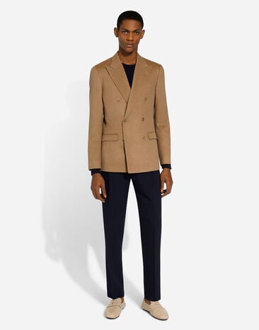 Dolce & Gabbana Double-breasted silk/cashmere Taormina-fit jacket Beige G2NW1TFU3LU
