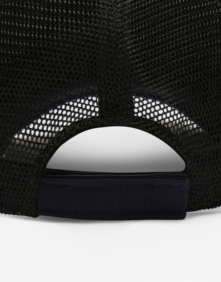 Dolce & Gabbana Casquette en coton et mesh avec logo DG Bleu LB4H80G7L1D