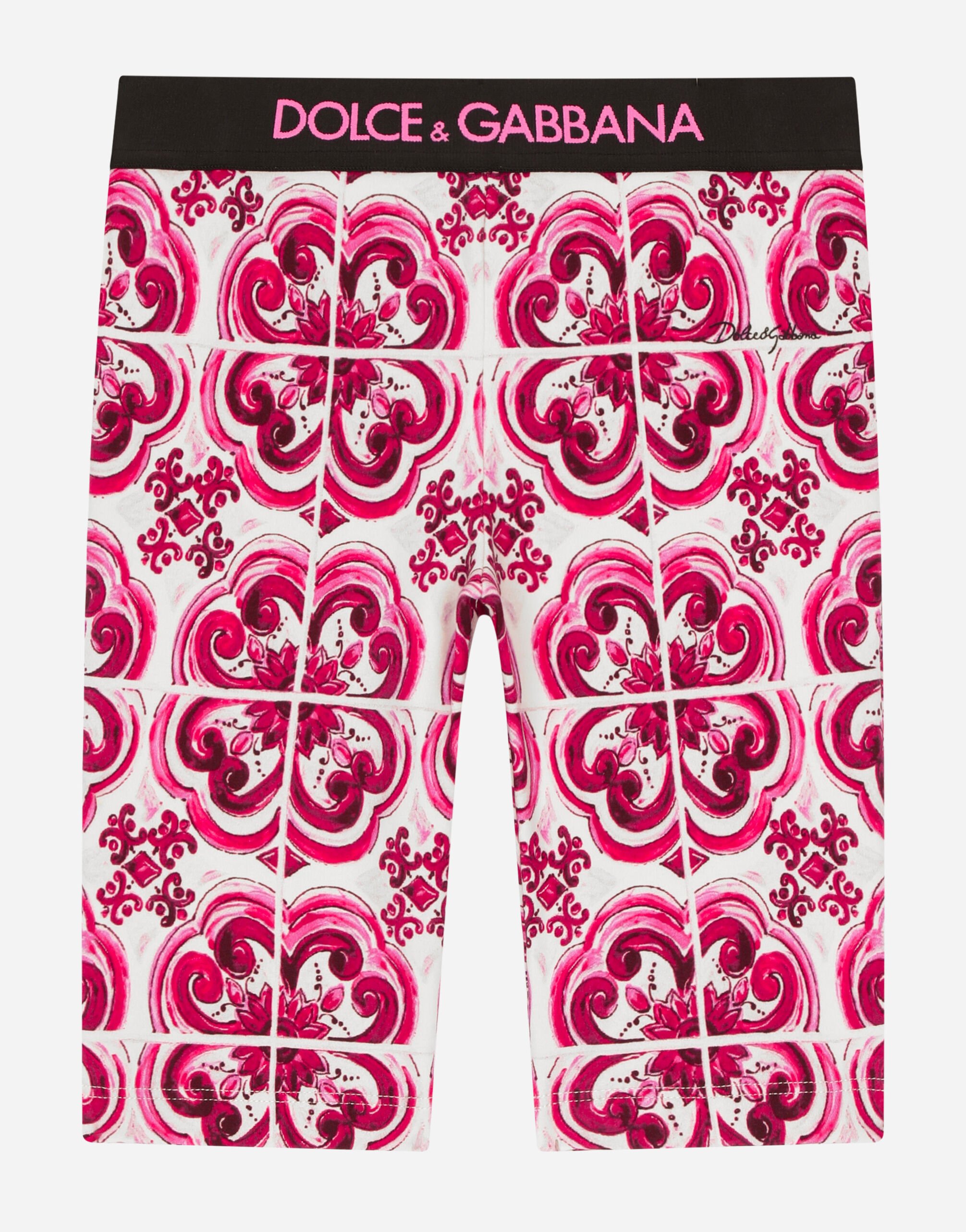 Dolce & Gabbana Majolica-print interlock cycling shorts Animal Print L52Q33G7I2K