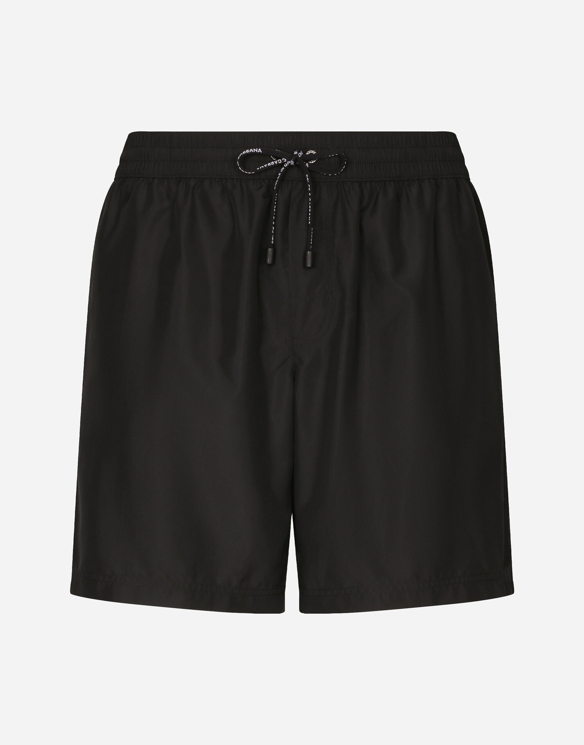 Dolce & Gabbana Mid-length swim shorts with top-stitching Print M4E68TISMF5