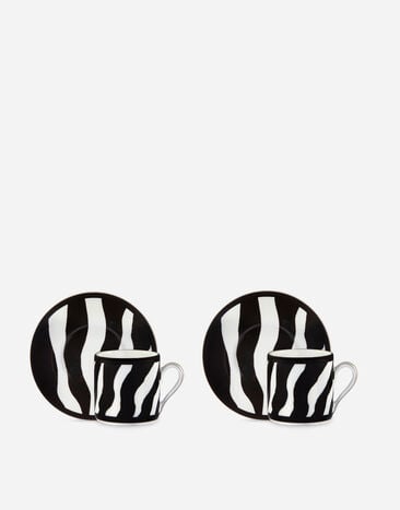 Dolce & Gabbana Gift Box With 2 Porcelain Espresso Cups With Saucers Multicolor TC0S23TCA70