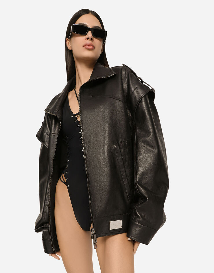 Dolce & Gabbana Oversize bullskin jacket Black F9R16LHULQ9