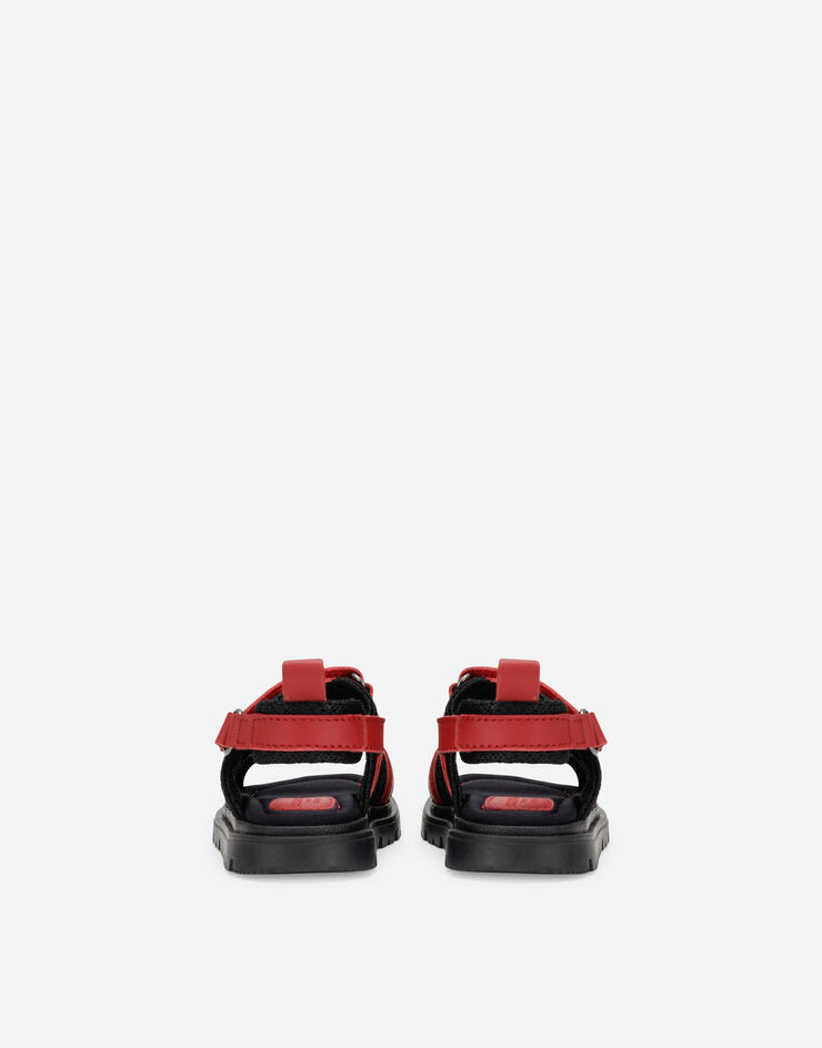 Dolce & Gabbana Calfskin sandals with DG logo Red DL0069AQ790