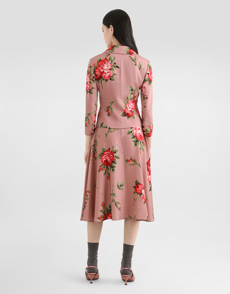 Dolce & Gabbana Rose bouquet-print midi skirt Multicolor F4C02TFSA8Q
