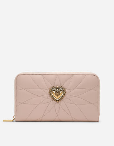 Dolce & Gabbana Zip-around Devotion wallet in nappa leather Pink BI0473AV967