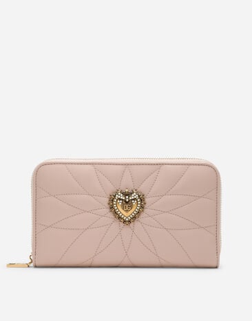 Dolce & Gabbana Zip-around Devotion wallet in nappa leather Pink BI0473AV967