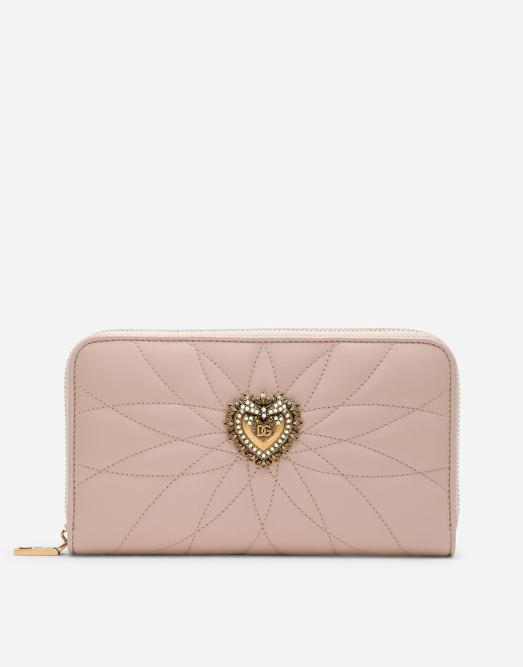 Dolce & Gabbana Zip-around Devotion wallet in nappa leather бледно-розовый BI0473AV967