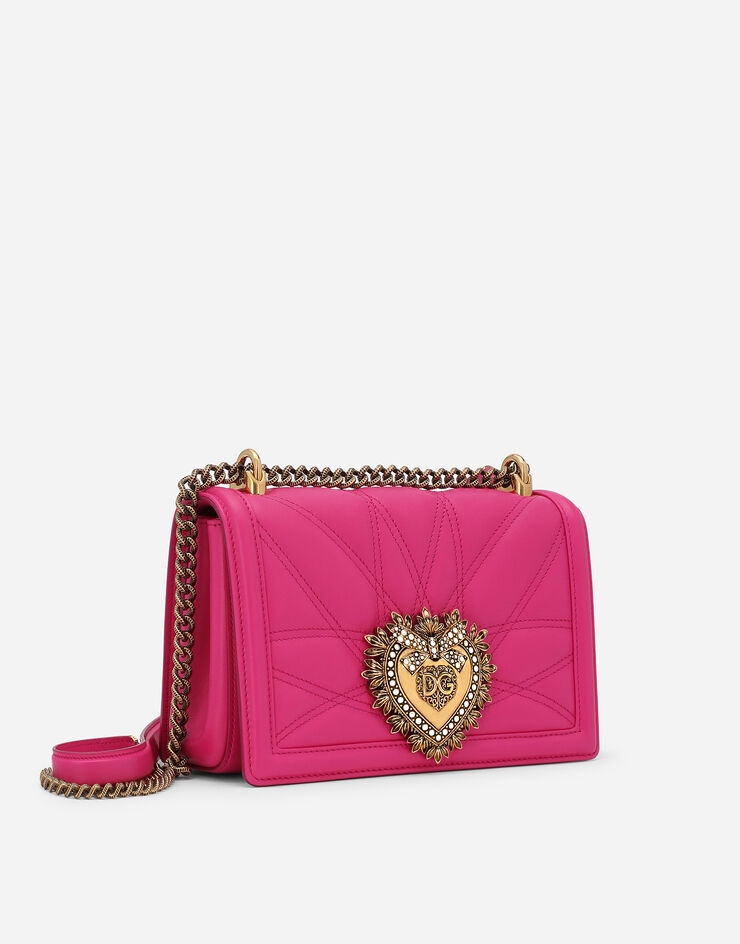 Dolce & Gabbana Devotion 中号绗缝纳帕皮革手袋 粉红 BB7158AW437