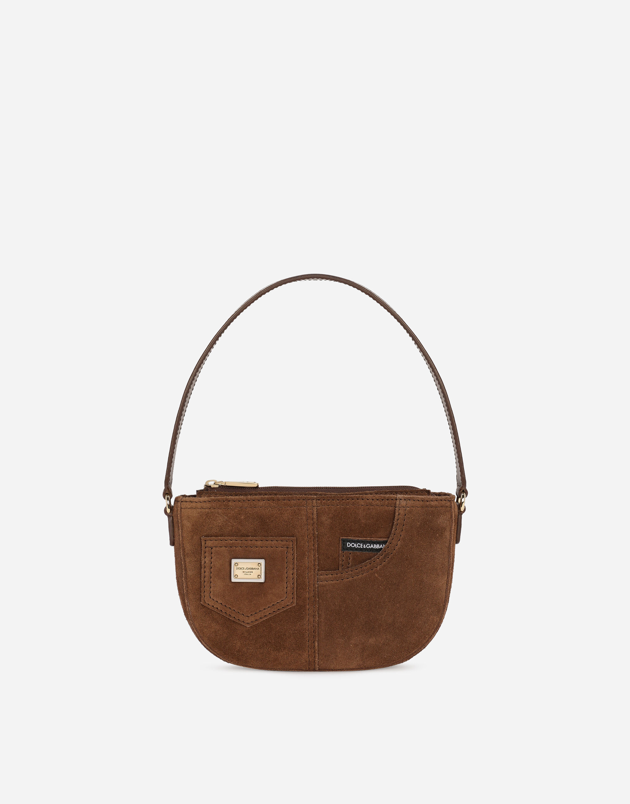 Suede shoulder bag in Brown for Girls Dolce Gabbana