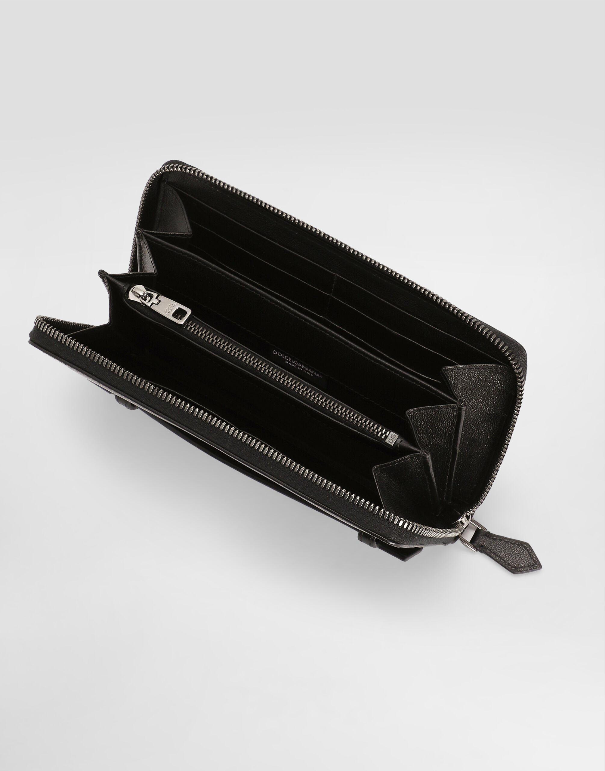 Blackのメンズ Zip-around calfskin wallet | Dolce&Gabbana®
