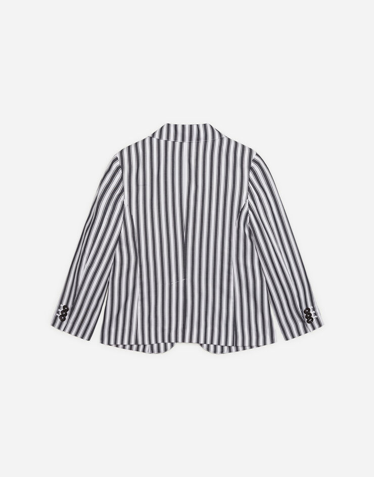 Dolce & Gabbana Single-breasted poplin suit with striped print GREY L41U73G7VYH