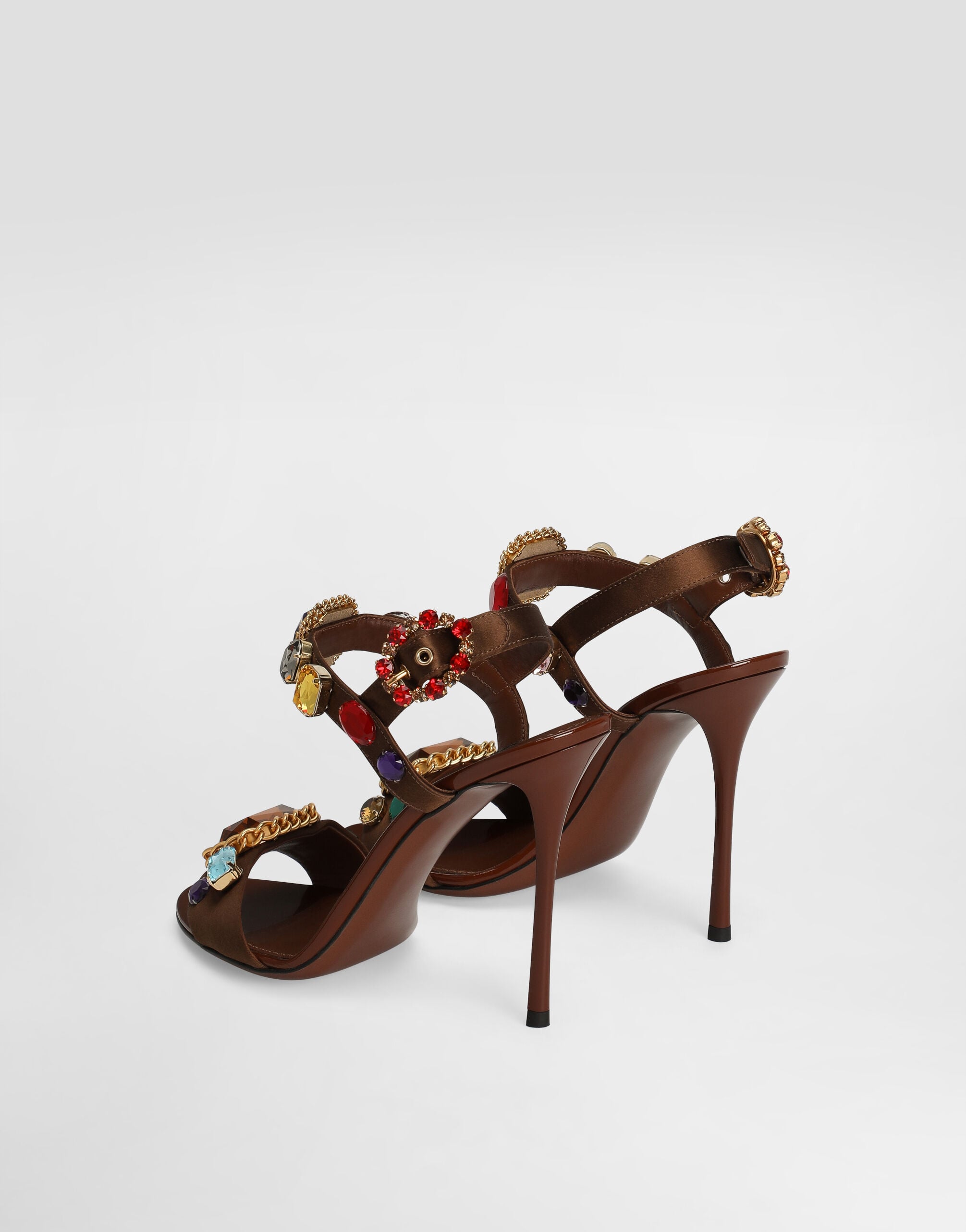 Satin and patent leather keira 2.0 sandals with embellishments in