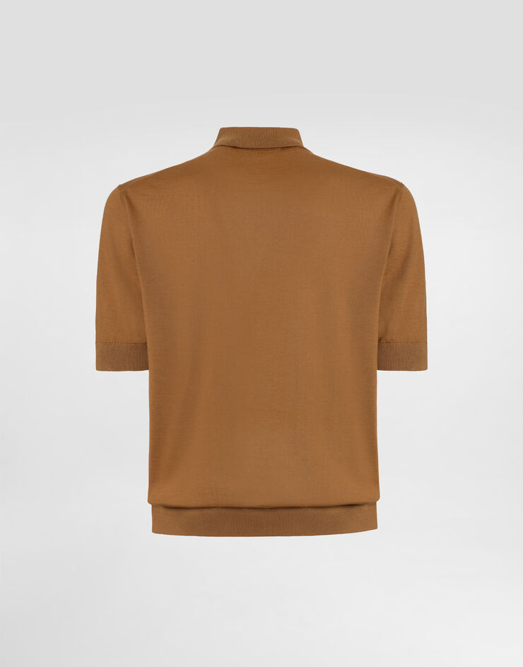Dolce & Gabbana Fine-gauge cashmere polo shirt Dolce & Gabbana Fine-gauge cashmere polo shirt Brown GXZ02TJBW1W