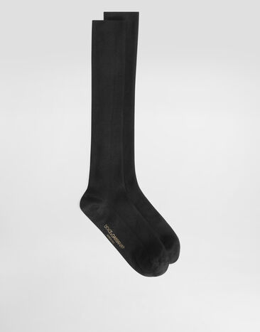 Dolce & Gabbana Long ribbed socks Black GX04KTJFMNB