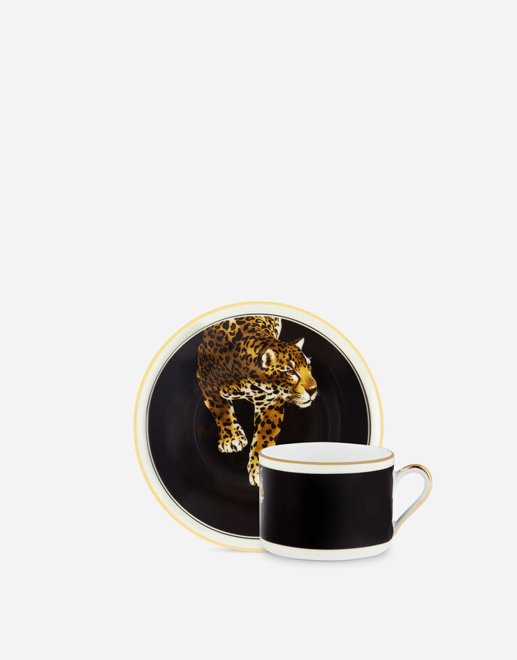 Dolce & Gabbana Tasse à Thé avec Soucoupe en Porcelaine Multicolore TC0093TCA44