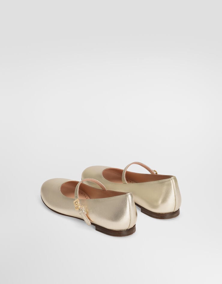Dolce & Gabbana Laminated nappa leather ballet flats Grey D11274AJ133