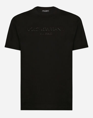 Dolce & Gabbana Round-neck T-shirt with Dolce&Gabbana print White G8PJ4ZHU7MA