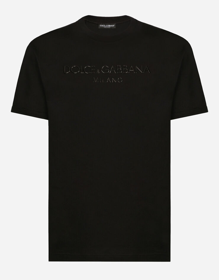 Round-neck T-shirt with Dolce&Gabbana print in Black for Men | Dolce ...