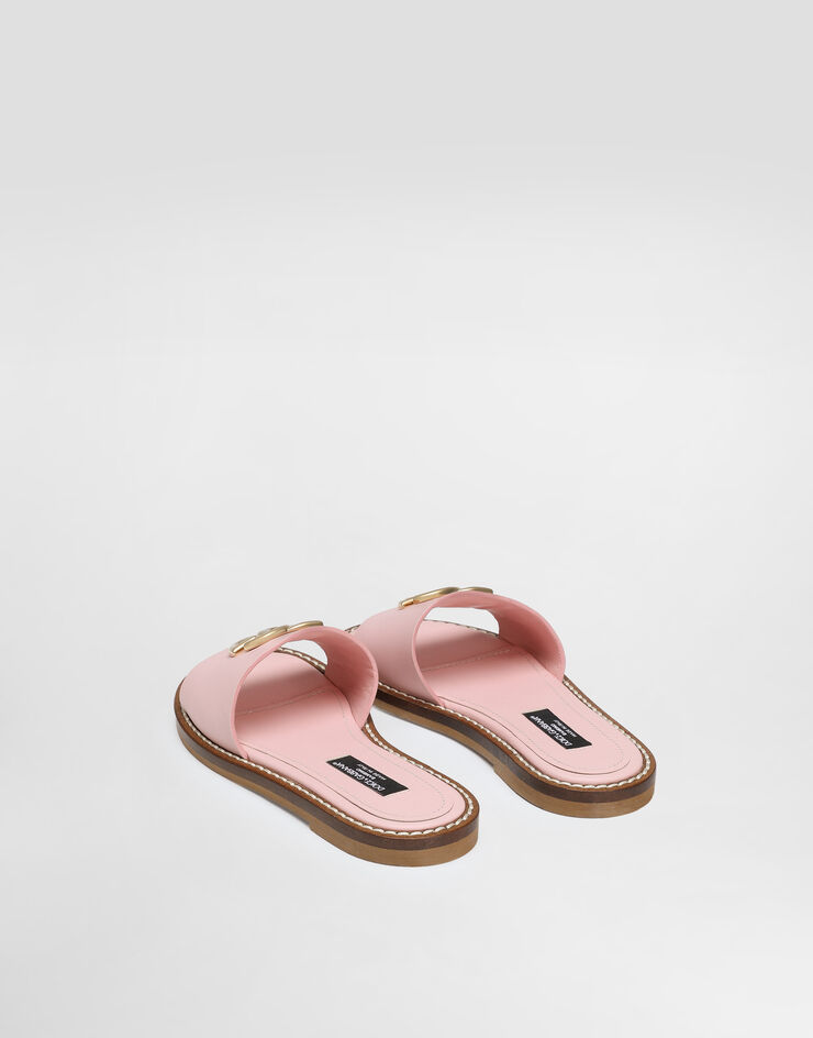 Dolce & Gabbana Ciabatta flat in pelle di vitello Rosa D11340A1223