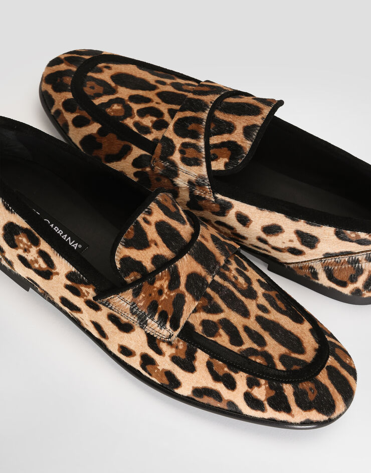 Dolce & Gabbana Slipper de poni con estampado de leopardo Print A50754A0086