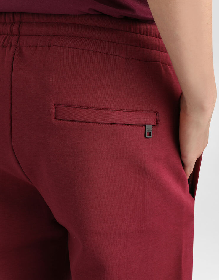 Dolce & Gabbana Jersey jogging shorts with embroidery Bordeaux GVF8AZHU7H9