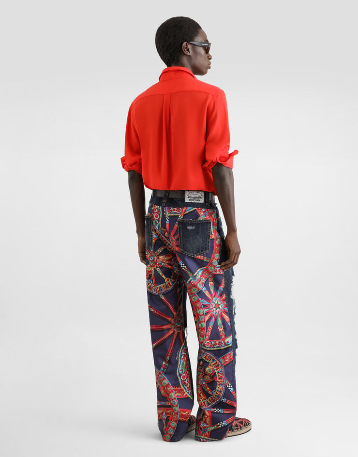 Dolce & Gabbana Crêpe de chine silk martini shirt Dolce & Gabbana Crêpe de chine silk martini shirt G5PD0TFU1U7