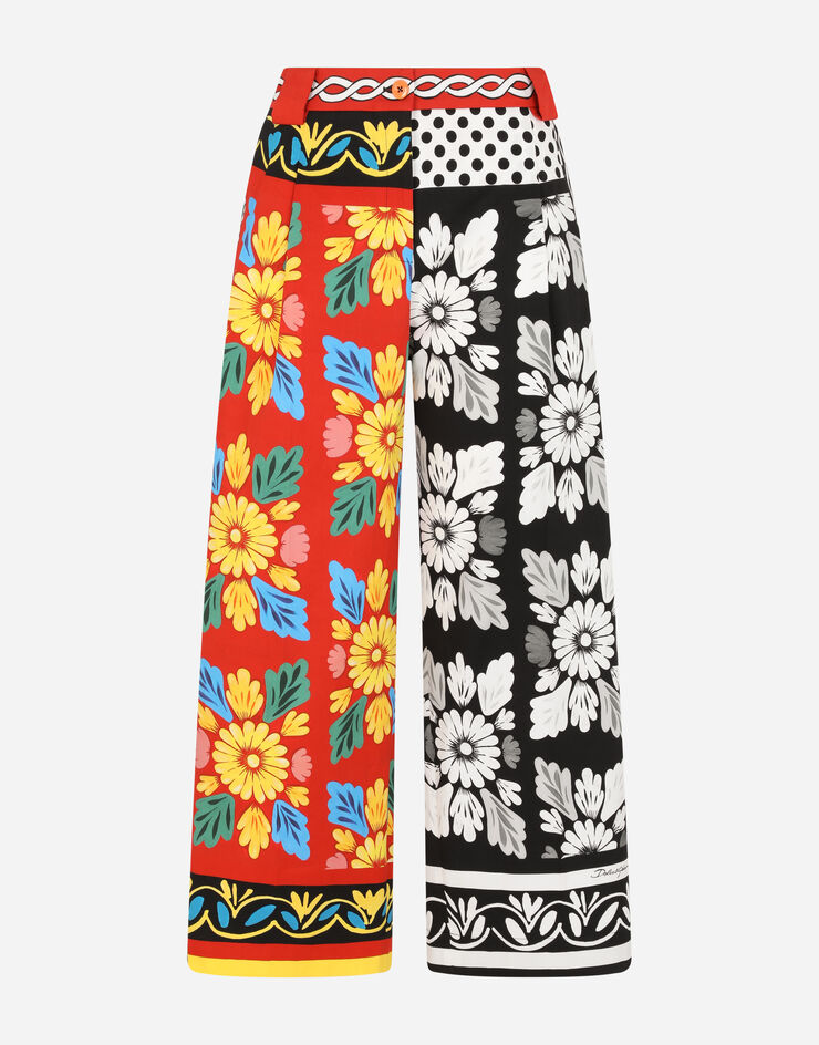 Dolce & Gabbana Patchwork-print drill culottes Dolce & Gabbana Patchwork-print drill culottes MULTICOLOR I3B87WFPFO9