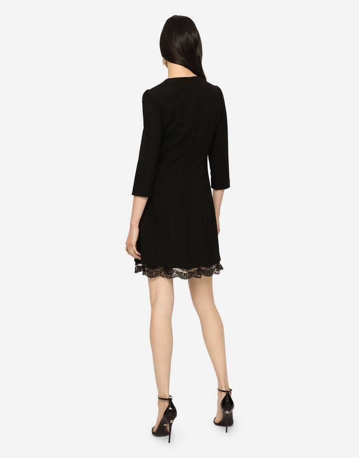 Dolce & Gabbana Double wool crepe short dress Black F6H8RTFUBD2
