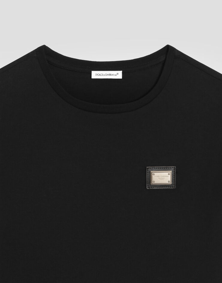 Dolce & Gabbana Jersey t-shirt with logo plate Dolce & Gabbana Jersey t-shirt with logo plate Black L4JT7TG7P1T