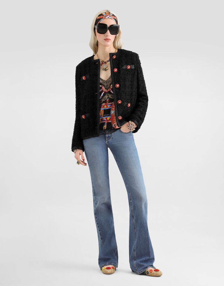 Dolce & Gabbana Carretto-print silk satin top Multicolor F7BR7TIS13Y