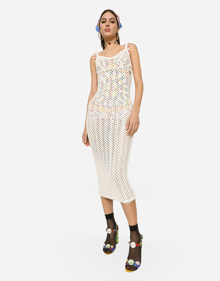 Dolce & Gabbana Crochet slip dress Blanco FXL72TJFMO5