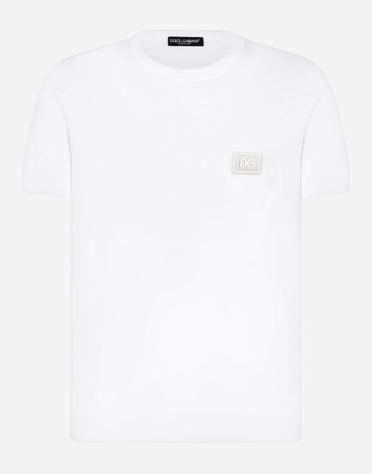 Dolce & Gabbana Cotton T-shirt with D&G print WHITE G8IV0TG7RMH