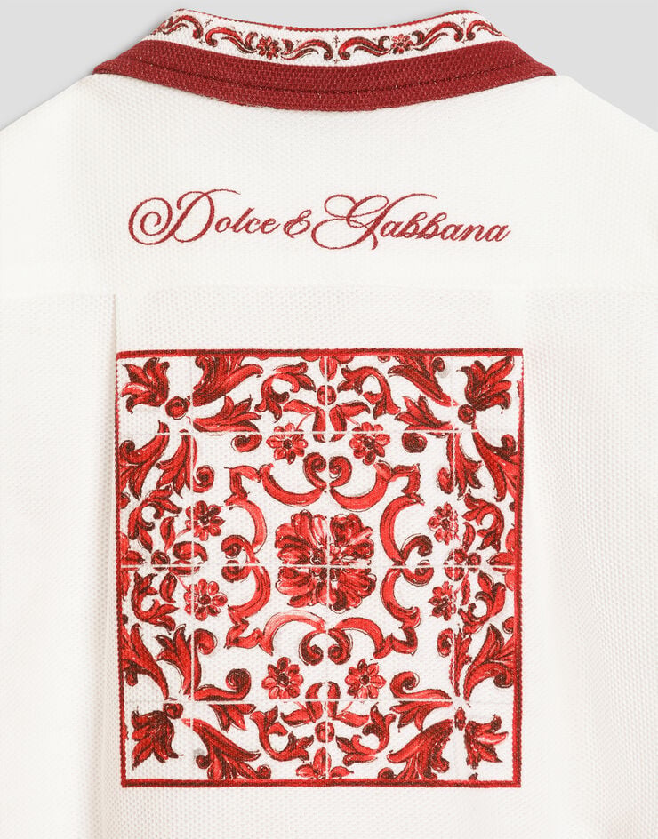 Dolce & Gabbana Chemise en double piqué à imprimé majolica Dolce & Gabbana Chemise en double piqué à imprimé majolica Multicolor L1JS48II7KW