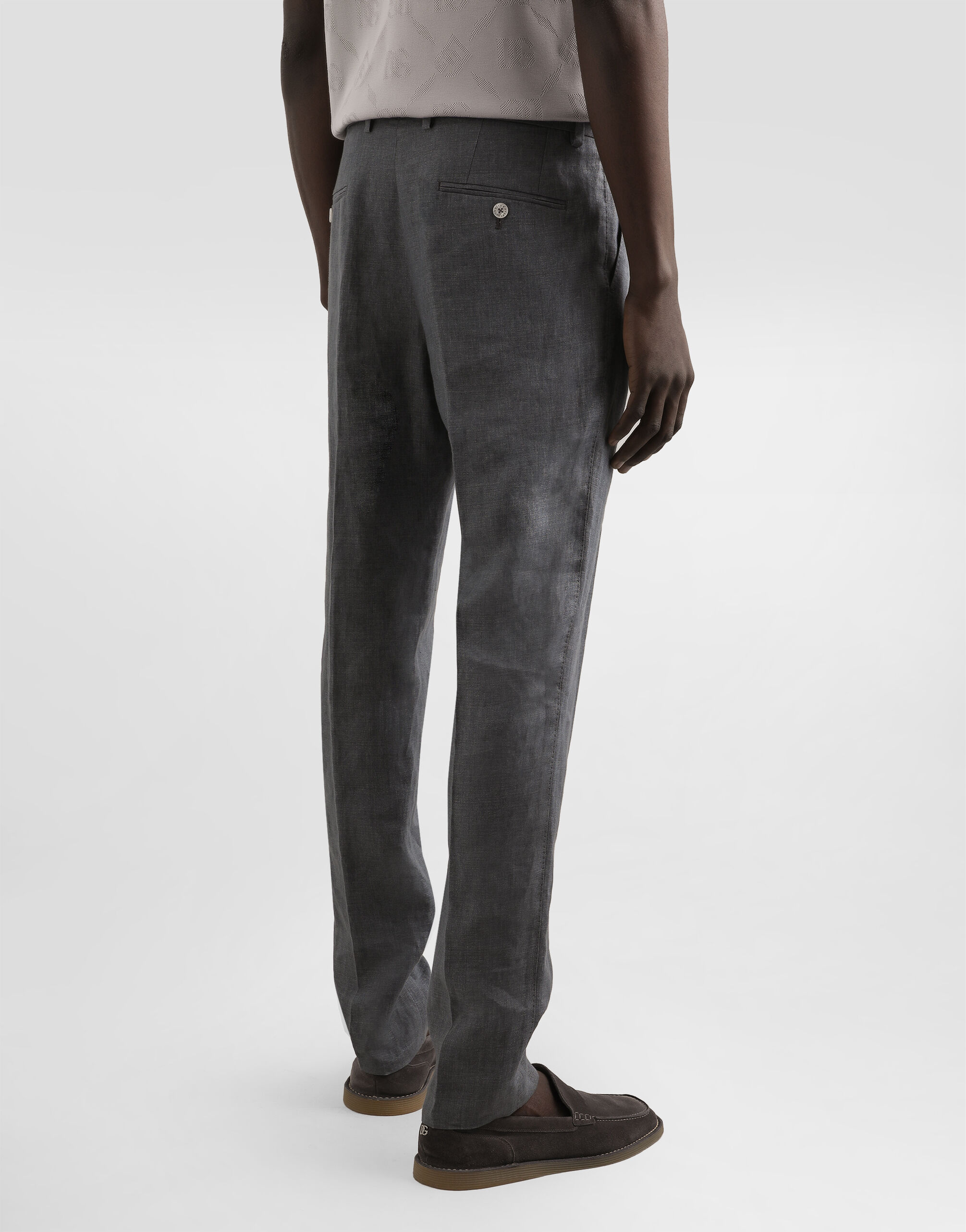 パンツ 00s dolce&gabbana derk grey cotton pants Washed linen canvas trousers in Grey for Men | Dolce&Gabbana®