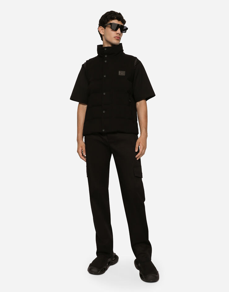 Dolce & Gabbana Jersey vest with branded tag Black G9ABGTGF790