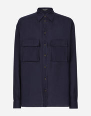 Dolce & Gabbana Oversize linen shirt with pockets Print G5IX8THS5QQ
