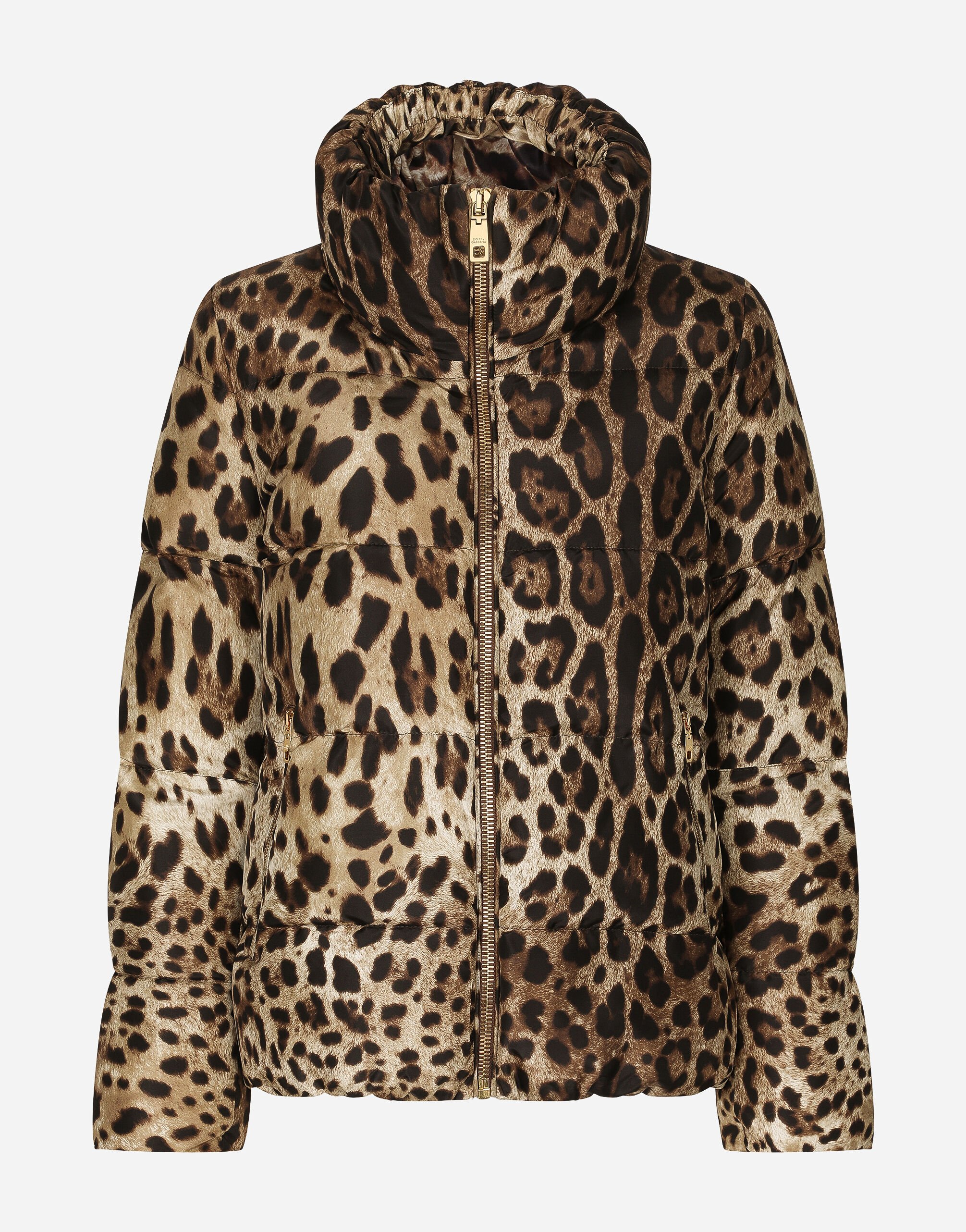 Dolce&Gabbana Blouson rembourré en nylon à imprimé léopard Imprimé Animalier F9R11THSMW8