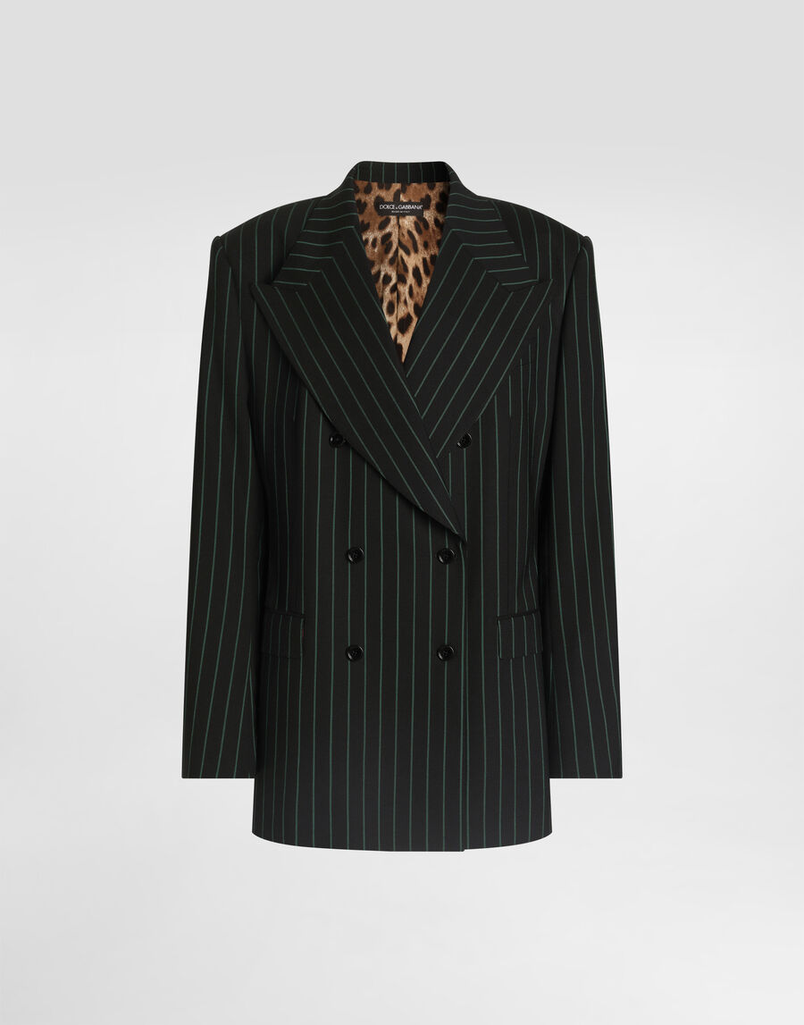 Double-breasted jacket in pinstripe wool