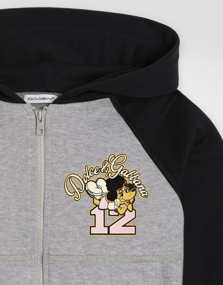 Dolce & Gabbana Cotton sweatshirt with patch Multicolor L5JWDGG7P7F